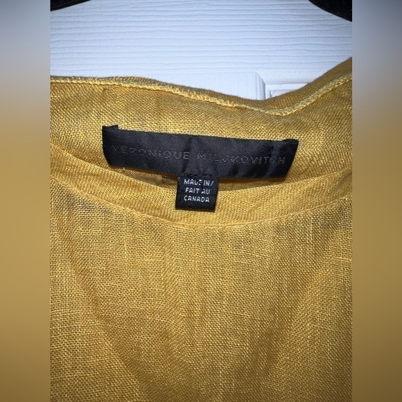 Veronique Miljkovitch Mustard Dolman Sleeve Blouse Top Lagenlook Relaxed Sz S - Picture 8 of 10